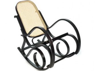 Кресло-качалка «венге/натуральный ротанг»
